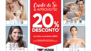 20% de desconto em todos os produtos da marca Isdin